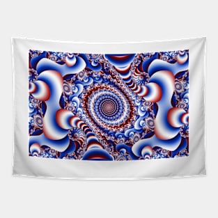 red white and blue spirals Tapestry