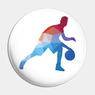 Basketball player color silhouette Pin