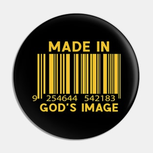 Christian Barcode Design - Made In God's Image Pin