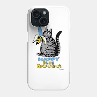 B kliban cat- cat eats banana Phone Case