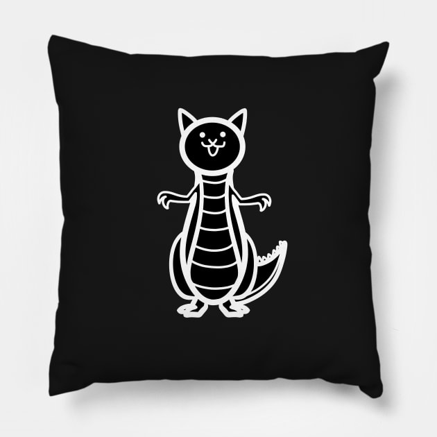 Dragon Cat, Dark Pillow by CawnishGameHen