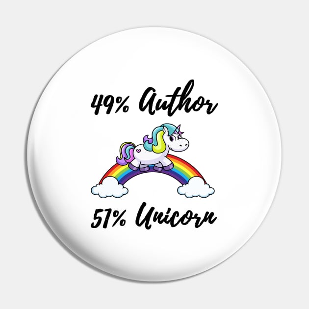 49% Author 51% Unicorn Pin by IndigoPine