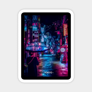 Tokyo Street Neon Synthwave Magnet