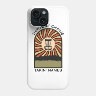 Throwin' Chains Takin' Names | Disc Golf Vintage Retro Arch Mountains Phone Case