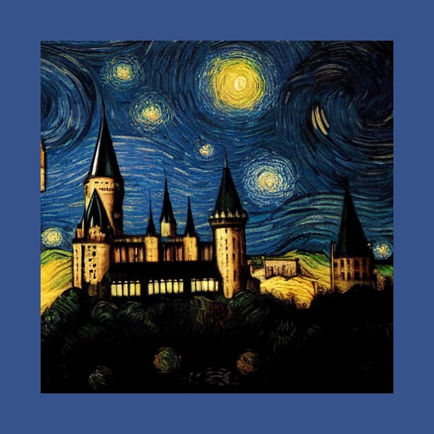 Starry Night Wizarding School Van Gogh by Grassroots Green