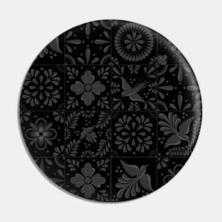 Mexican Black Talavera Tile Pattern by Akbaly Pin