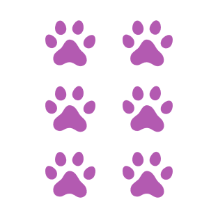 Purple paw prints, set of six T-Shirt