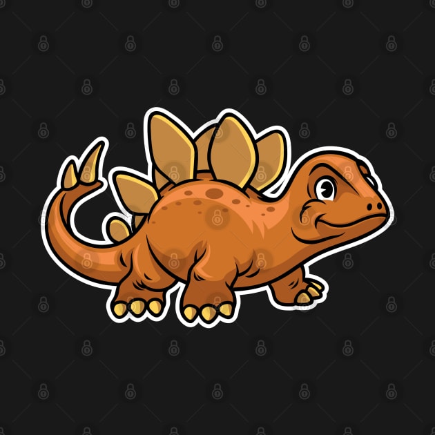 Cute Stegosaurus Happy Dinosaur by PosterpartyCo