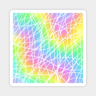 Pastel Rainbow Gradient with White Lines Magnet