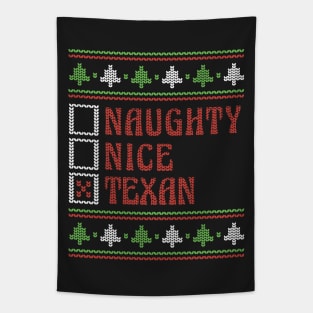 Retro Naughty Nice Texan // Ugly Xmas Sweater Style Tapestry