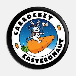 Carrocket Easteronaut - Bunny Astronaut Carrot Rocket Pin