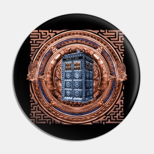 Aztec Tardis full color pencils sketch Pin