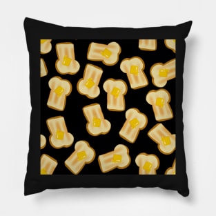 Toast-butter-breakfast-black Pillow