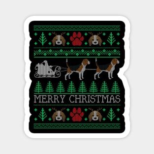 Christmas Beagle Dog Lovers Owners Beagle Ugly Christmas Sweater Magnet
