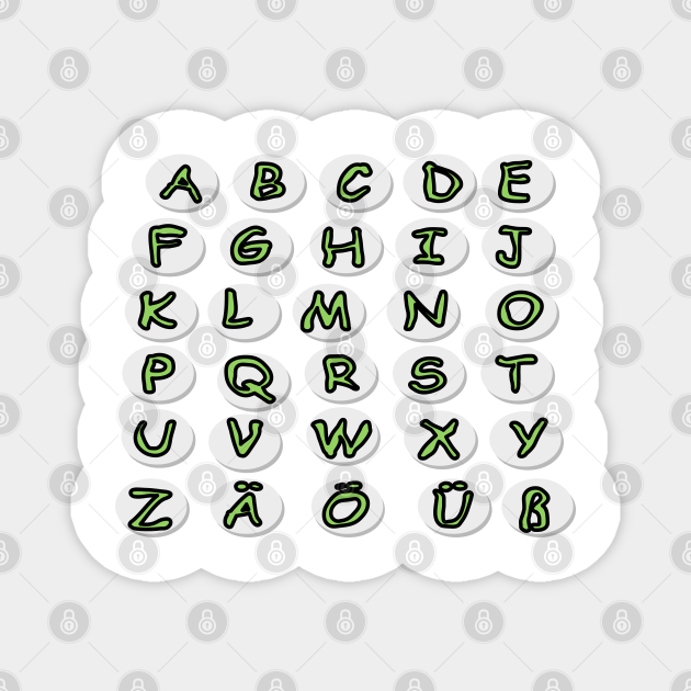 German Alphabet Letters Back To School Soon Teaching Children Younger Students German Alphabet Magnet Teepublic