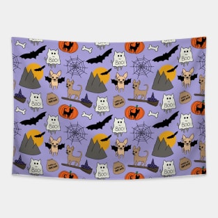 Halloween chihuahuas - lilac Tapestry