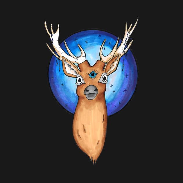 Third Eye Deer by SarahStrangeArt