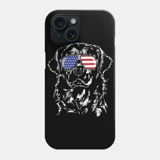 Proud Golden Retriever American Flag sunglasses dog Phone Case