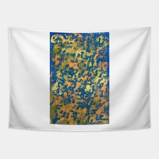 yellow dots on blue Tapestry