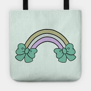 Bow Rainbow In Blue Tote