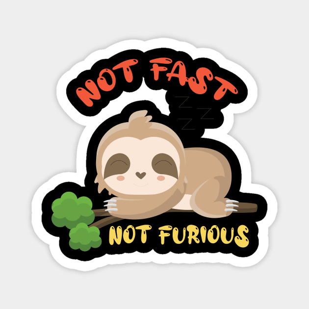 Not fast not furious, sloth, sleep Magnet by wiixyou