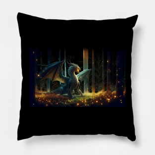 Dragon Mythological Dragon Lovers Forest Pillow