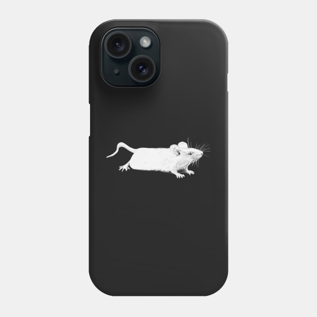 Pencil Sketch of a White Mouse on Pink Phone Case by WaterGardens