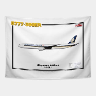 Boeing B777-300ER - Singapore Airlines (Art Print) Tapestry