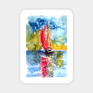 Red sailboat Magnet