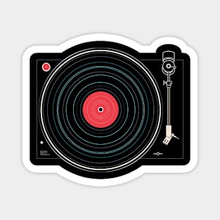 Turntable Vintage Retro Music Minimal Sound Magnet