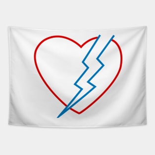 Love and Thunder Heart with Lightning Thunder Tapestry