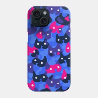 Ghostly camouflaging cats are watching you in neon Phone Case