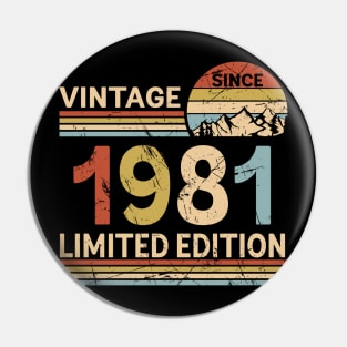 Vintage Since 1981 Limited Edition 42nd Birthday Gift Vintage Men's Pin