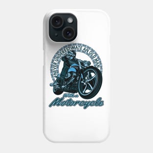 Never underestimate an old man,with a motorcycle, motorbike lover, biker grandpa Phone Case