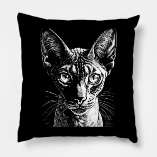 Cornish Rex cat head Pillow