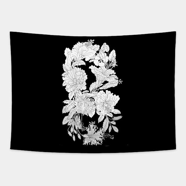 Hibiscus Infinity Design Tapestry by KikoeART