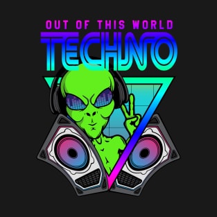 Techno Out Of This World Alien Music T-Shirt