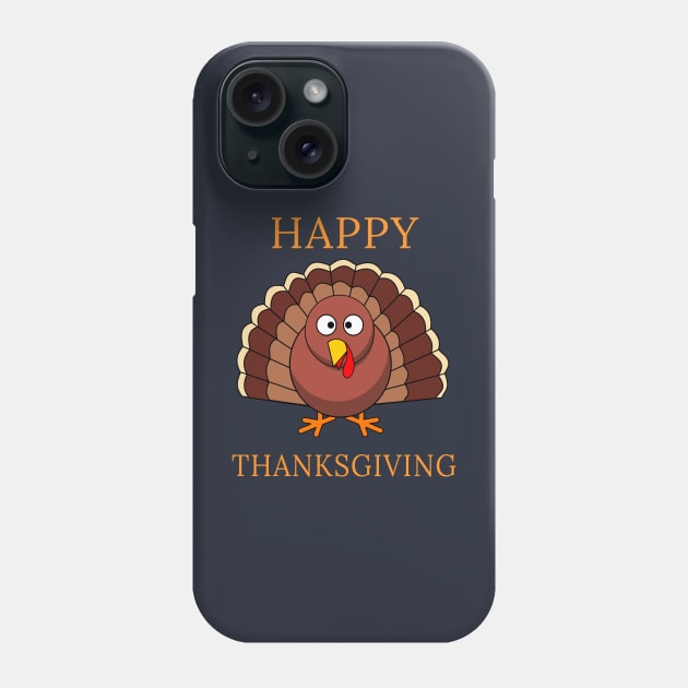 Happy Thanksgiving Day Funny Cartoon Turkey Gift Phone Case by klimentina