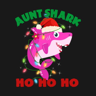 Aunt Shark Ho Ho Ho Christmas T-Shirt