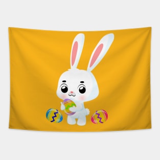 Easter bunny with colored eggs Tapestry