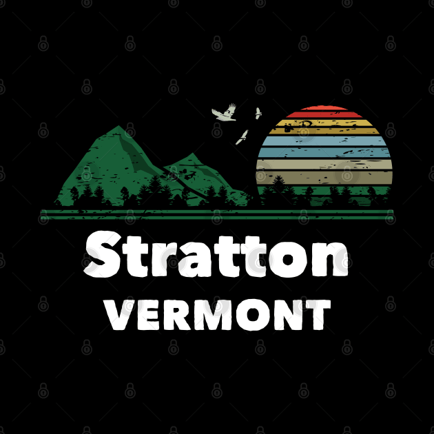 Mountain Sunset Flying Birds Outdoor Stratton Vermont by greenrepublicmerch