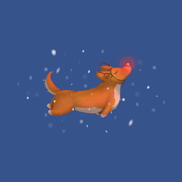 Rudolph, the Red Nosed Corgi by CorinnaSchlachter