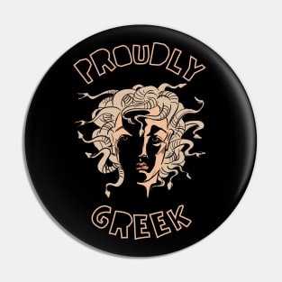 Proudly Greek Pin