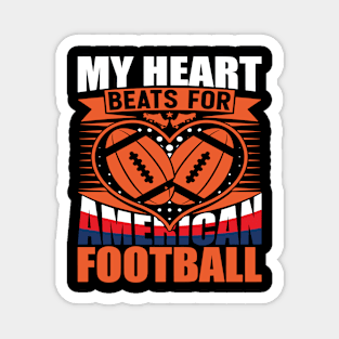 My Heart Beats for American Football Design Magnet