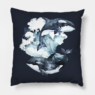 Jumping Orcas Pillow