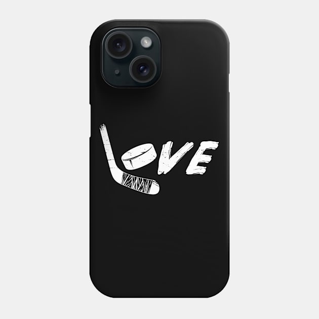 Hockey Love Ice Hockey Player Phone Case by White Martian