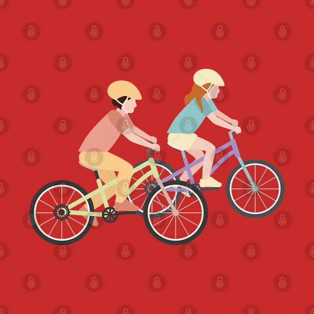 Kids riding bicycles by holidaystore