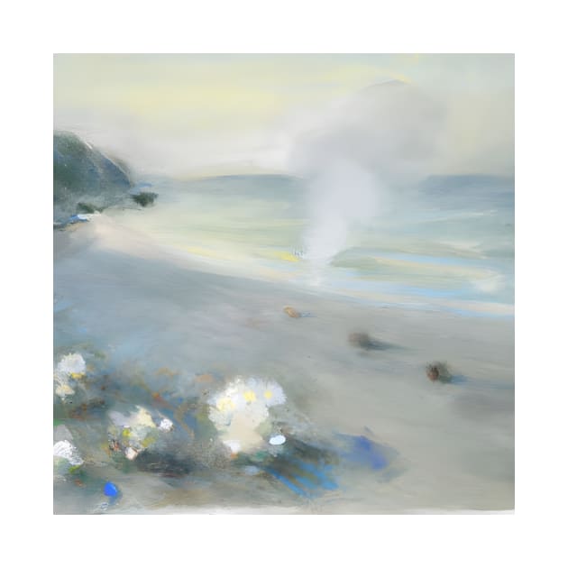 Beach Landscape Pastel Painting by druidwolfart