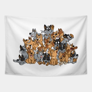 Cattle Dog Pile Tapestry