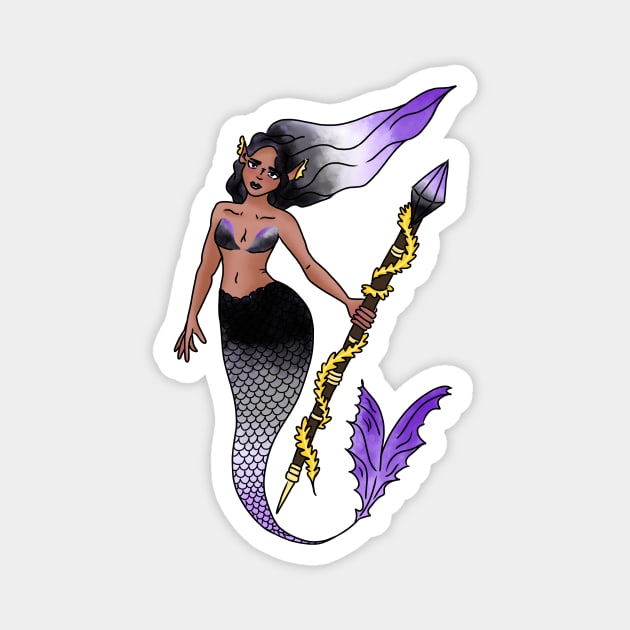 Ace Pride WItchy Mermaid Magnet by TheDoodlemancer